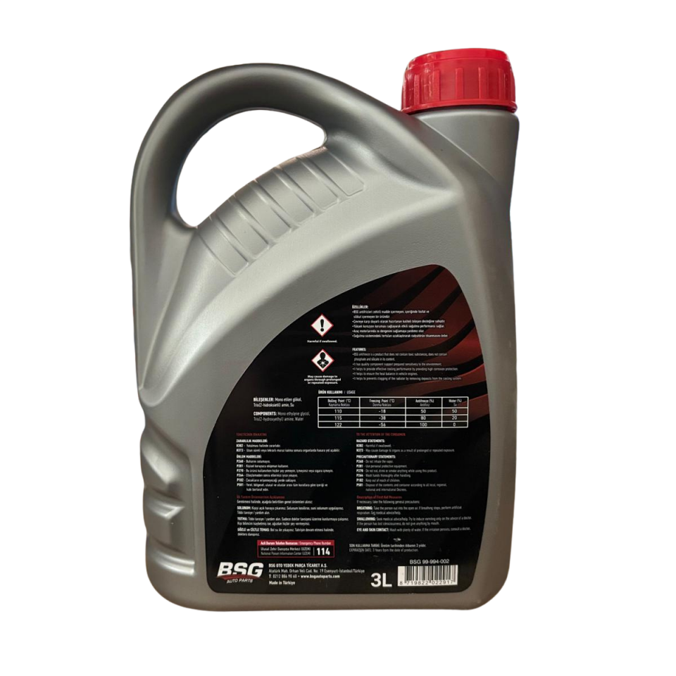 BSG KIRMIZI ANTİFİRİZ